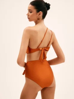 COMMENSE Maillard Asymmetrical Knotted Beaded Bikini Set* Swimwear|Matching Sets