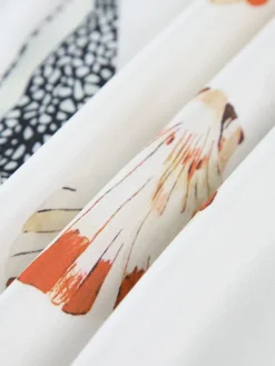 COMMENSE Marine Life Print Button-Front Belted Long Dress* White Dresses|Casual Dresses