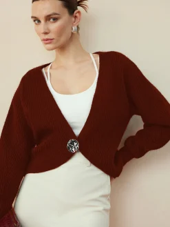 COMMENSE Metal Button Wrap Cardigan* Cardigans|Sweaters & Cardigans