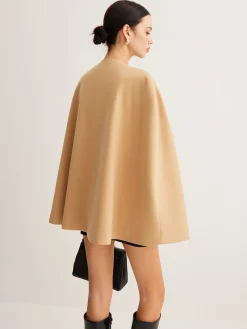 COMMENSE Metal Detail Plain Tweed Cloak* Outerwear|Outerwear