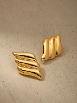 COMMENSE Metal Wind Geometry Three Layer Wing Earrings* Earrings|Accessories