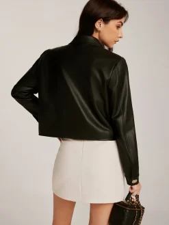 COMMENSE Metal-Button PU Leather Short Jacket* Outerwear|Jackets