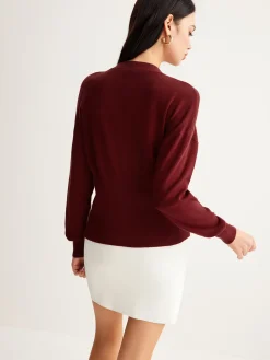 COMMENSE Metal-Button Split Petite Sweater* Sweater Tops|Sweaters & Cardigans