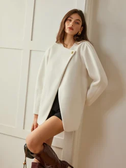 COMMENSE Metal-Button Wrap Warm Coat* Outerwear|Coats
