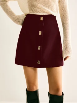 COMMENSE Metal-Decor Zipper Mini Skirt* Skirts|Bottoms