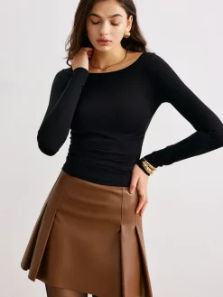 COMMENSE Metal-Detail Backless Jersey Top* T-shirts