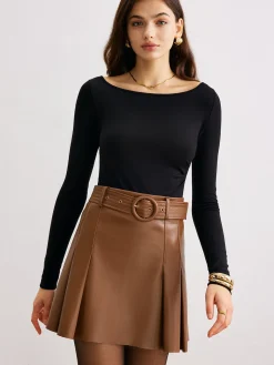 COMMENSE Metal-Detail Backless Jersey Top* T-shirts