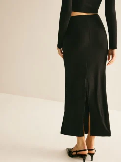 COMMENSE Metal-Detail Cutout Slim Skirt Set* Skirt Sets|Long Sleeve Sets