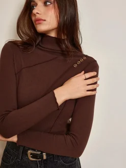 COMMENSE Metal-Detail Piping Jersey Top* T-shirts|Tops