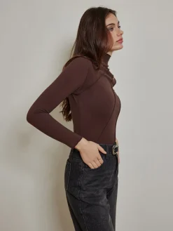 COMMENSE Metal-Detail Piping Jersey Top* T-shirts|Tops