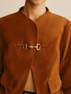 COMMENSE Metal-Detail Suede Jacket* Outerwear|Jackets