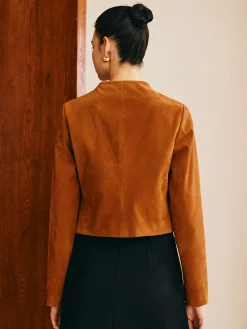 COMMENSE Metal-Detail Suede Jacket* Outerwear|Jackets