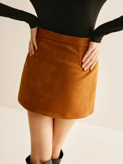 COMMENSE Metal-Detail Suede Mini Skirt* Skirts|Bottoms