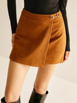 COMMENSE Metal-Detail Suede Mini Skirt* Skirts|Bottoms