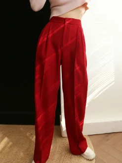 COMMENSE Middle Waist Pleated Tape Pants* Long Sleeve Sets|Pants