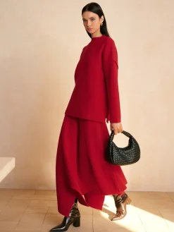 COMMENSE Mid-Waist Asymmetrical Sweater Skirt* Knitwear|Matching Sets