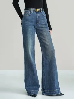 COMMENSE Mid-Waist Bootcut Denim Jeans Without Belt* Jeans|Pants