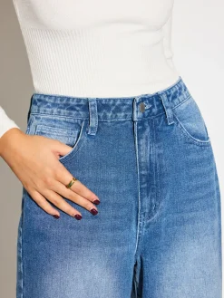 COMMENSE Mid-Waist Denim Jeans* Denim|Bottoms