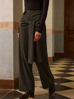 COMMENSE Mid-Waist Knotted Pants* Bottoms