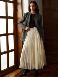 COMMENSE Mid-Waist Pleated Flowy Skirt* Matching Sets|Bottoms