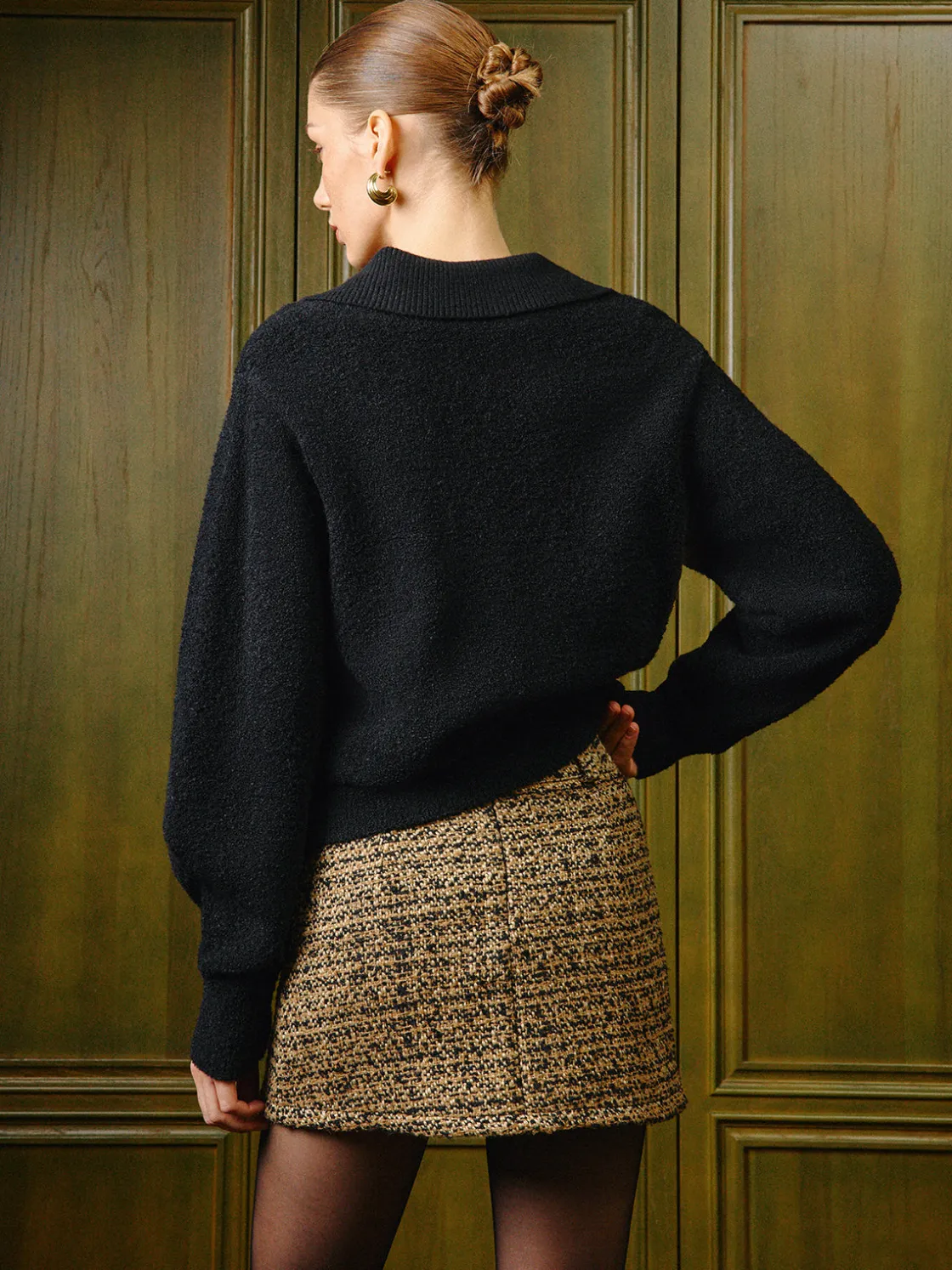 COMMENSE Mid-Waist Vintage A-Line Skirt Without Belt* Bottoms