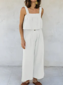 COMMENSE Minimalism Cotton & Linen Pants Set* Pants Sets|Matching Sets