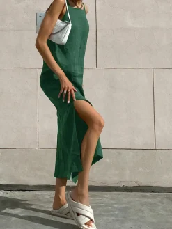 COMMENSE Minimalism Cotton Cami Long Dress* Casual Dresses|Vacation Dresses