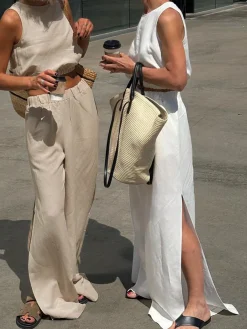 COMMENSE Minimalism Solid Split Pants Set* Pants Sets|Matching Sets