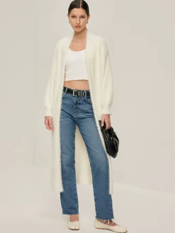 COMMENSE Minimalist Fuzzy Long Cardigan* Cardigans|Sweaters & Cardigans