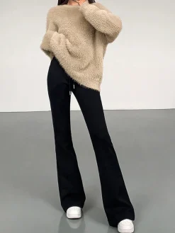 COMMENSE Minimalist Fuzzy Pullover Sweater* Sweater Tops|Sweaters & Cardigans