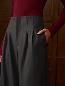 COMMENSE Minimalist High-Waist Wide-Leg Pants* Bottoms