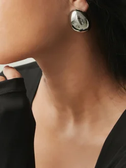 COMMENSE Minimalist Oval Stud Earrings* Earrings|Accessories