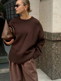 COMMENSE Minimalist Plain Shift Sweater* Sweater Tops|Sweaters & Cardigans