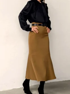 COMMENSE Minimalist Plain Skirt Without Belt* Skirts|Bottoms