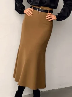 COMMENSE Minimalist Plain Skirt Without Belt* Skirts|Bottoms