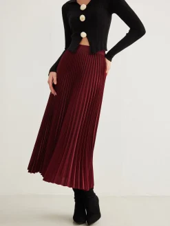 COMMENSE Minimalist Pleated Flowy Skirt* Skirts|Bottoms