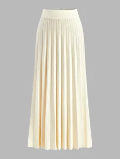 COMMENSE Minimalist Pleated Knit Skirt* Skirts|Knitwear