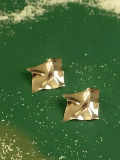 COMMENSE Minimalist Pleated Stud Earrings* Earrings|Accessories