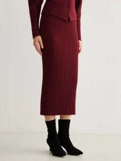 COMMENSE Minimalist Ribbed Sweater Skirt* Skirts|Knitwear