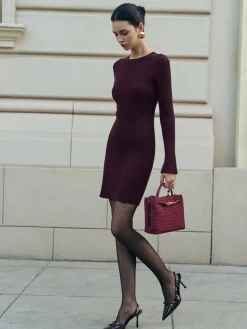 COMMENSE Minimalist Ribbed Sweater Short Dress* Sweater Dresses|Work Dresses