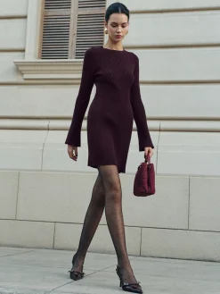 COMMENSE Minimalist Ribbed Sweater Short Dress* Sweater Dresses|Work Dresses