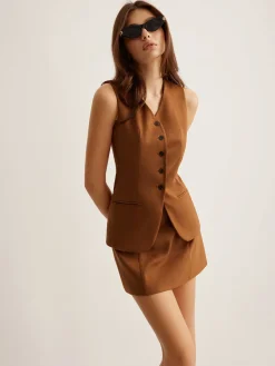 COMMENSE Minimalist Suede Mini Skirt* Skirts|Matching Sets