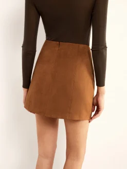 COMMENSE Minimalist Suede Mini Skirt* Skirts|Matching Sets