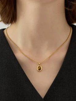 COMMENSE Minimalist Tiger Eye Pendant Necklace* Necklaces|Accessories