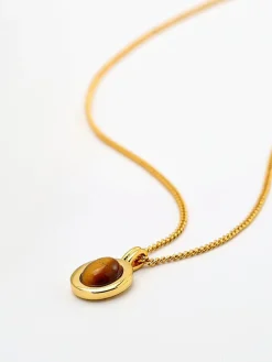 COMMENSE Minimalist Tiger Eye Pendant Necklace* Necklaces|Accessories