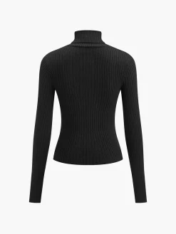 COMMENSE Minimalist Turtleneck Slim Knit Top* Sweater Tops|Sweaters & Cardigans