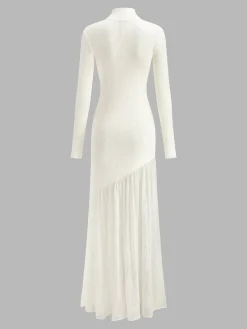 COMMENSE Mock Neck  Pleated Panel Sweater Dress* Sweater Dresses|Work Dresses