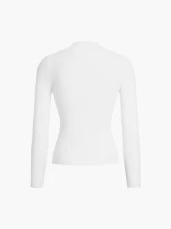 COMMENSE Mock Neck Rib Long Sleeve Knit Top* Sweater Tops|Sweaters & Cardigans