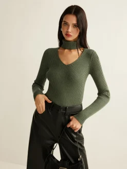 COMMENSE Mock Neck Skinny Knit Top* Sweater Tops|Sweaters & Cardigans