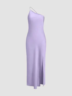 COMMENSE Moonlight Open Back Satin Slit Long Dress* Cocktail & Party Dresses|Summer Dresses